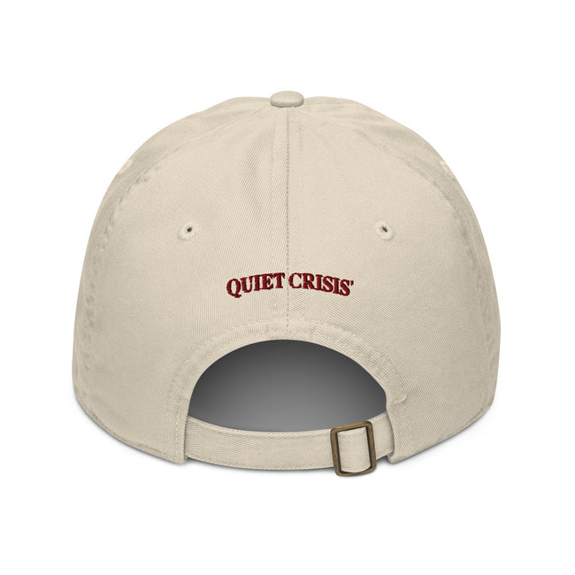 QUIET CRISIS™ stone organic cotton cap — back embroidery
